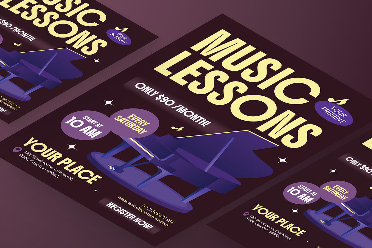 Music Lessons Flyer Set, a Flyer Template by Annora Studio (Photo 5 of 6)