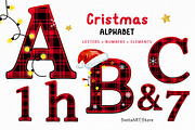 Christmas Plaid Alphabet Clipart, a Decorative Illustration by SvetaArtStore (Thumbnail 1 of 10)