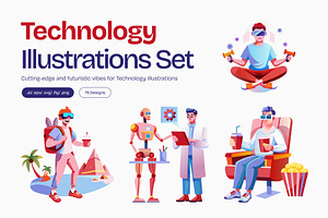 Technology Illustration Set, a Technology Illustration by Vectors Market