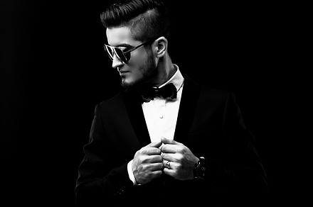 Stylish man in studio containing fashion, man, and suit