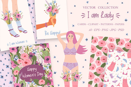 I am Lady! Vector collection, a Person Illustration by Nadia Grapes