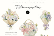 Hydrangea Watercolor Invitation Set, a Decorative Illustration by Sunshine Art (Thumbnail 4 of 13)