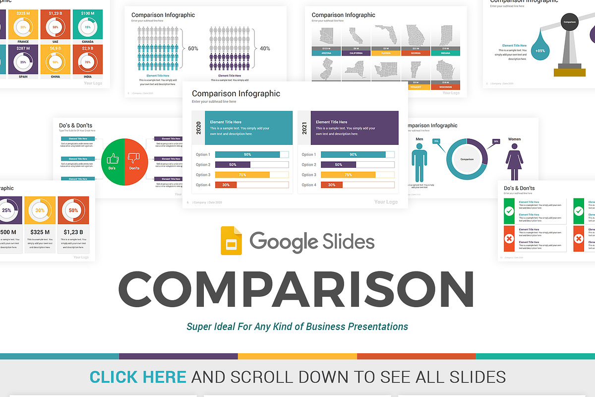 1500 Google Slides Infographics, a Presentation Template by SlideOne (Photo 15 of 20)