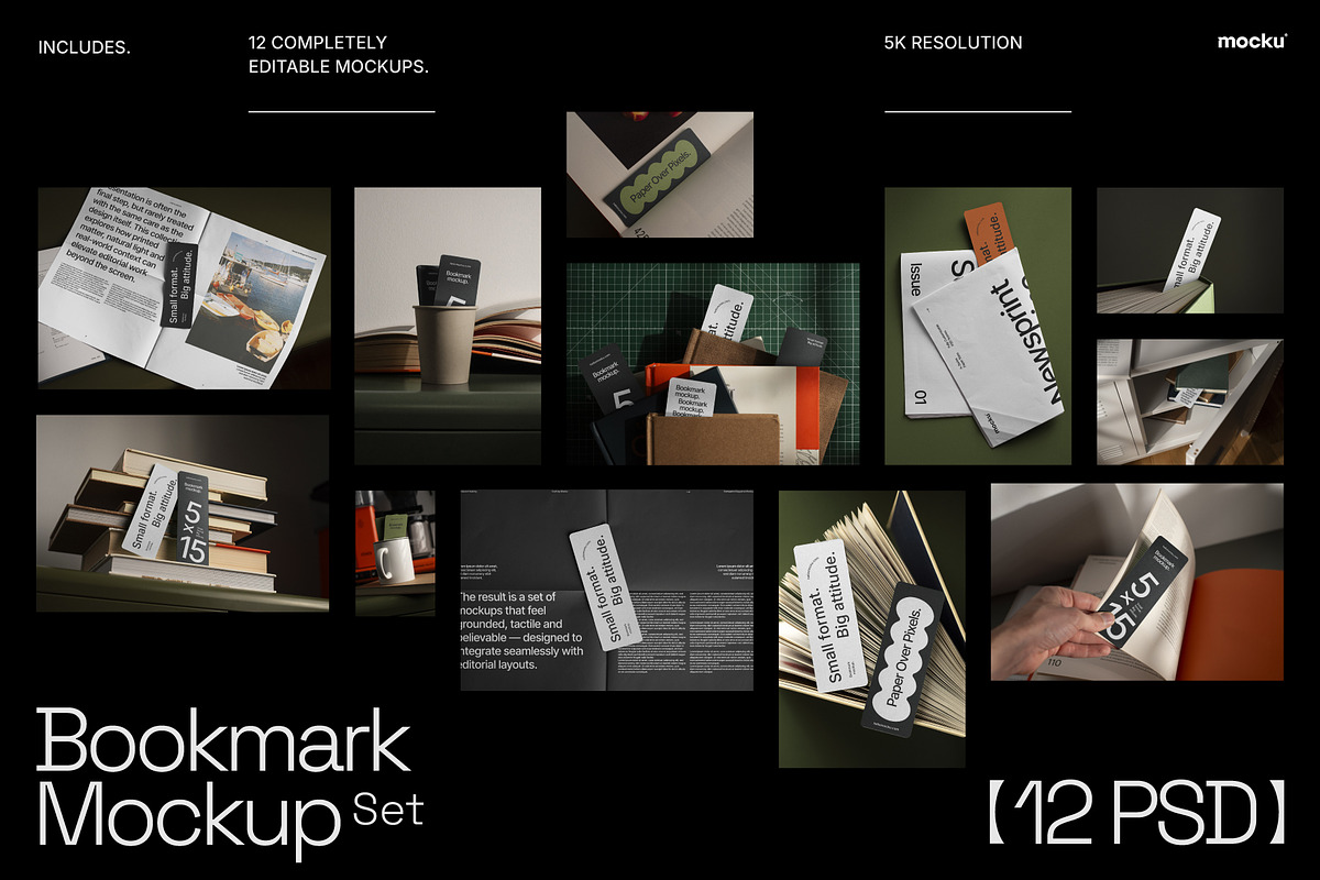 Bookmark Mockups Set, a Books & Magazine Mockup by Mocku (Photo 13 of 15)