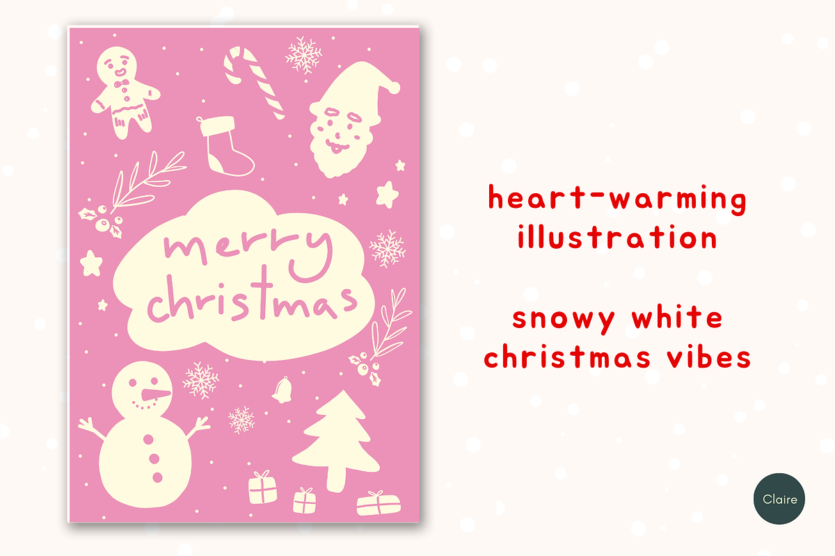 Snowy Christmas Doodles Printables, a Card Template by Clairee Design Studio (Photo 2 of 5)