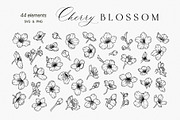 SAKURA - CHERRY blossom line art set, a Decorative Illustration by Madiwaso (Thumbnail 4 of 8)