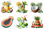 Tropical Fruit Summer Clipart, an Illustration by OK Design (Thumbnail 4 of 5)