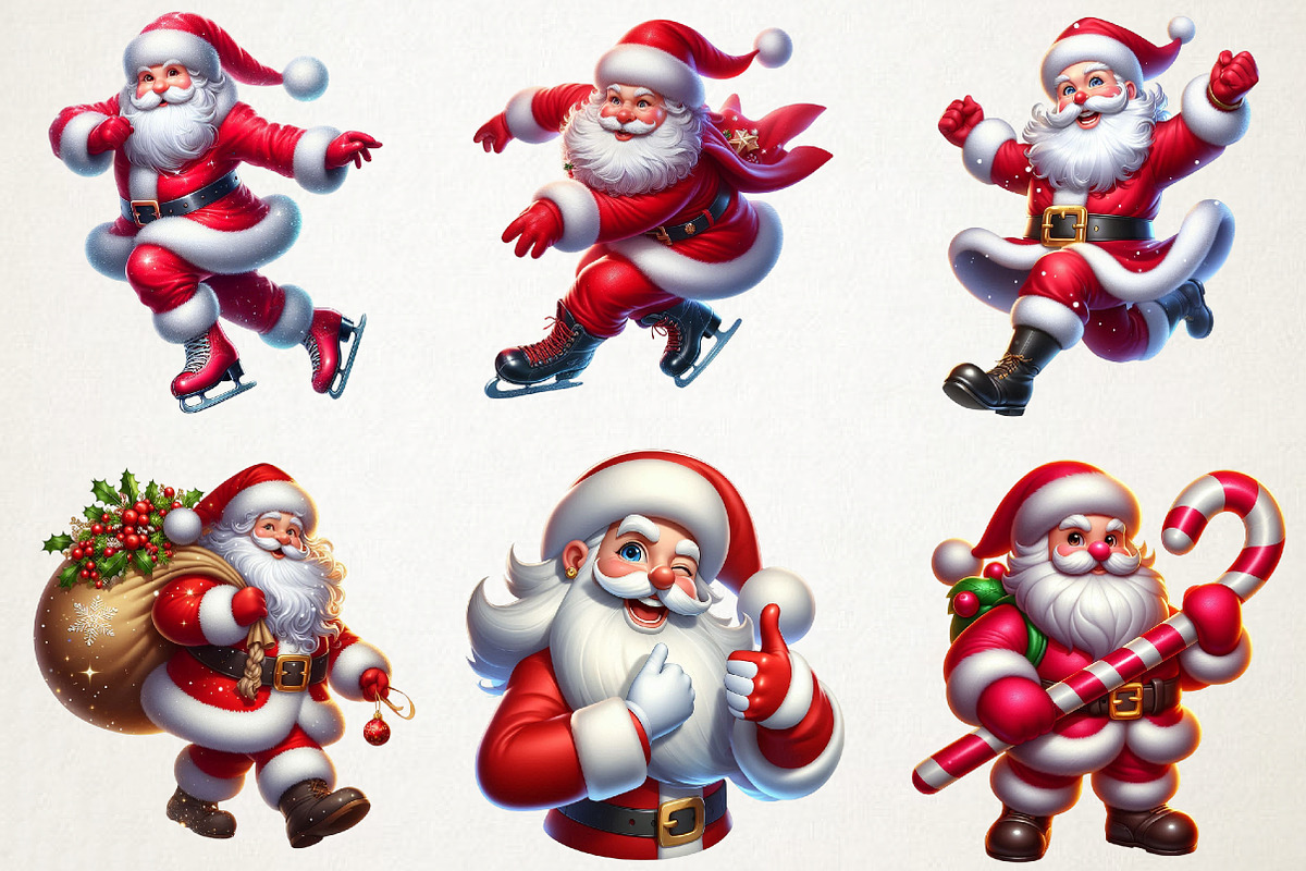 Cute Santa & Holiday Elements Clipar, an Illustration by RobertsArt (Photo 2 of 7)
