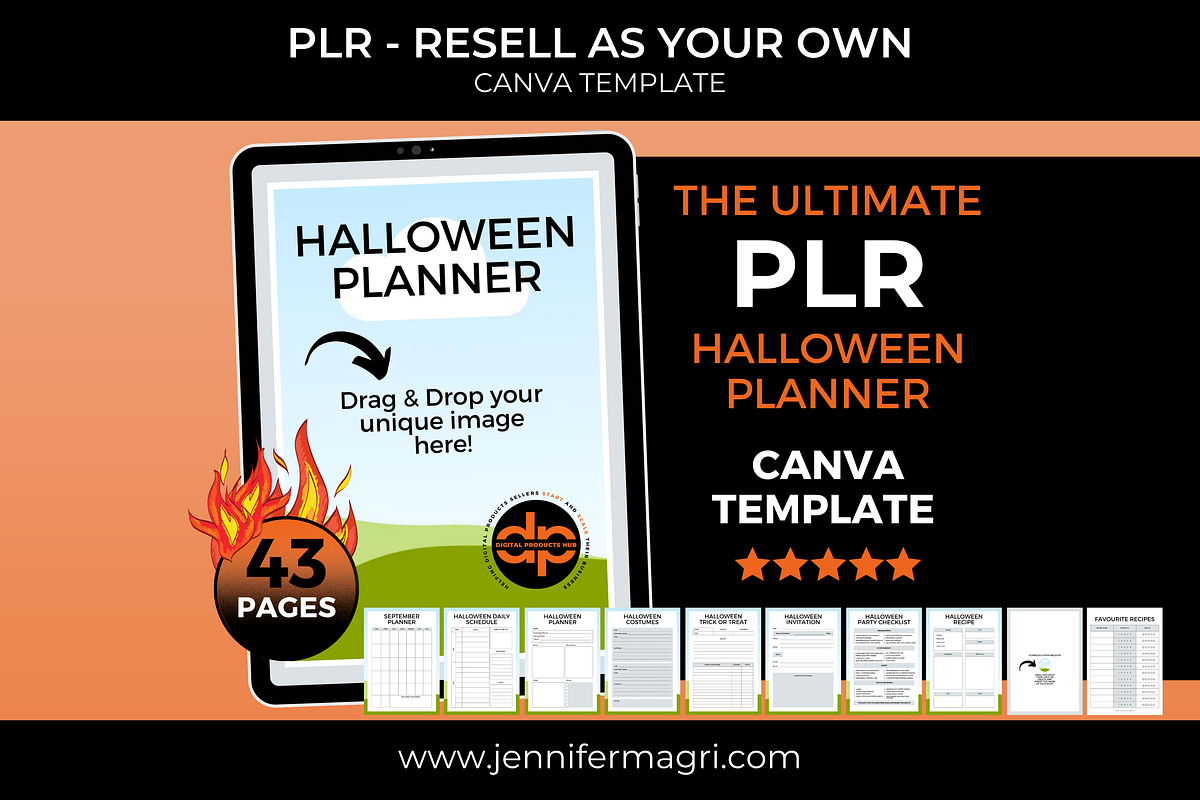 PLR Halloween Planner for Resellers, a Templates & Theme by Jennifer Magri Templates (Photo 1 of 8)