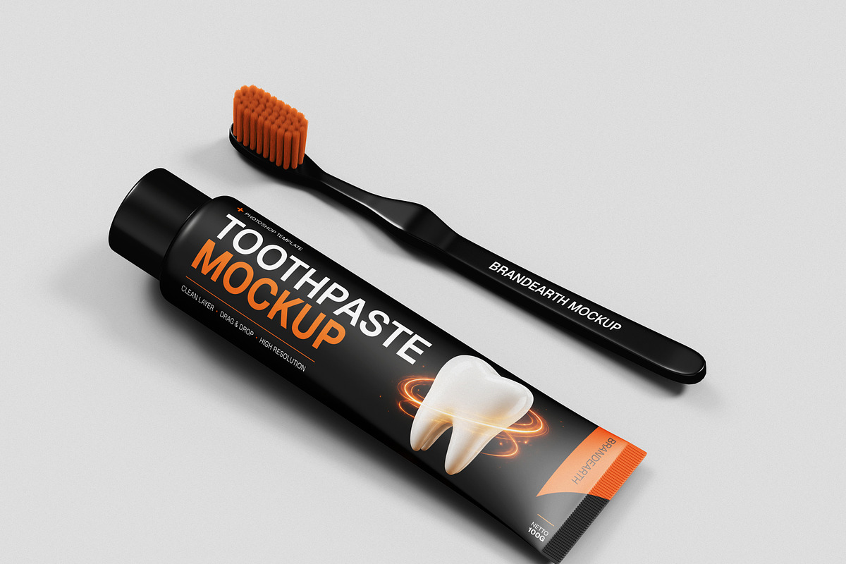 Toothpaste Mockup, a Packaging Mockup by Brand Earth (Photo 4 of 4)