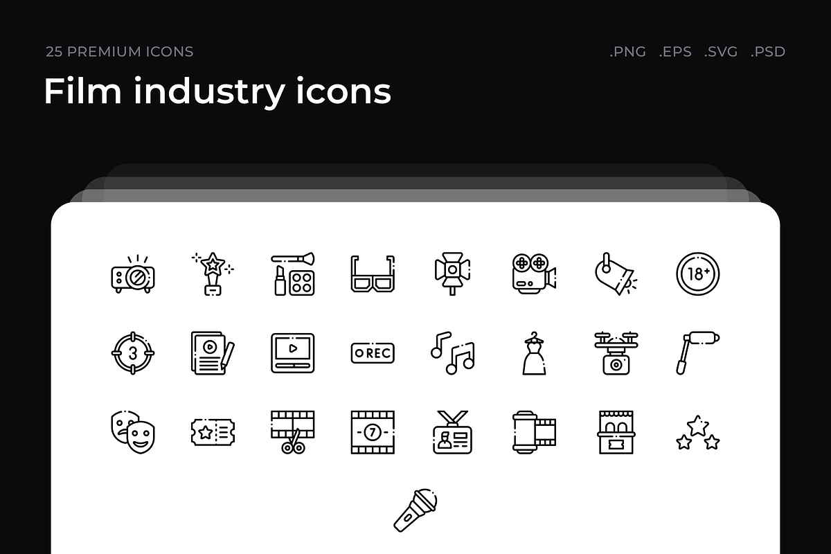Film industry icons, an Outline Icon by Wencory (Photo 1 of 2)