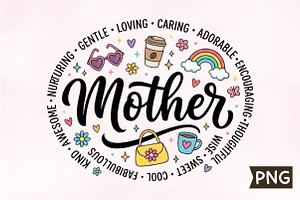 Retro Mothers Day, Mama Heart, Mom, an Illustration by Creative Art