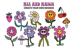 Flower Power Procreate Stamps Set