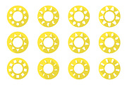 Vector sun icons set. Flat design., an Emoji Icon by ExpressShop (Thumbnail 1 of 2)