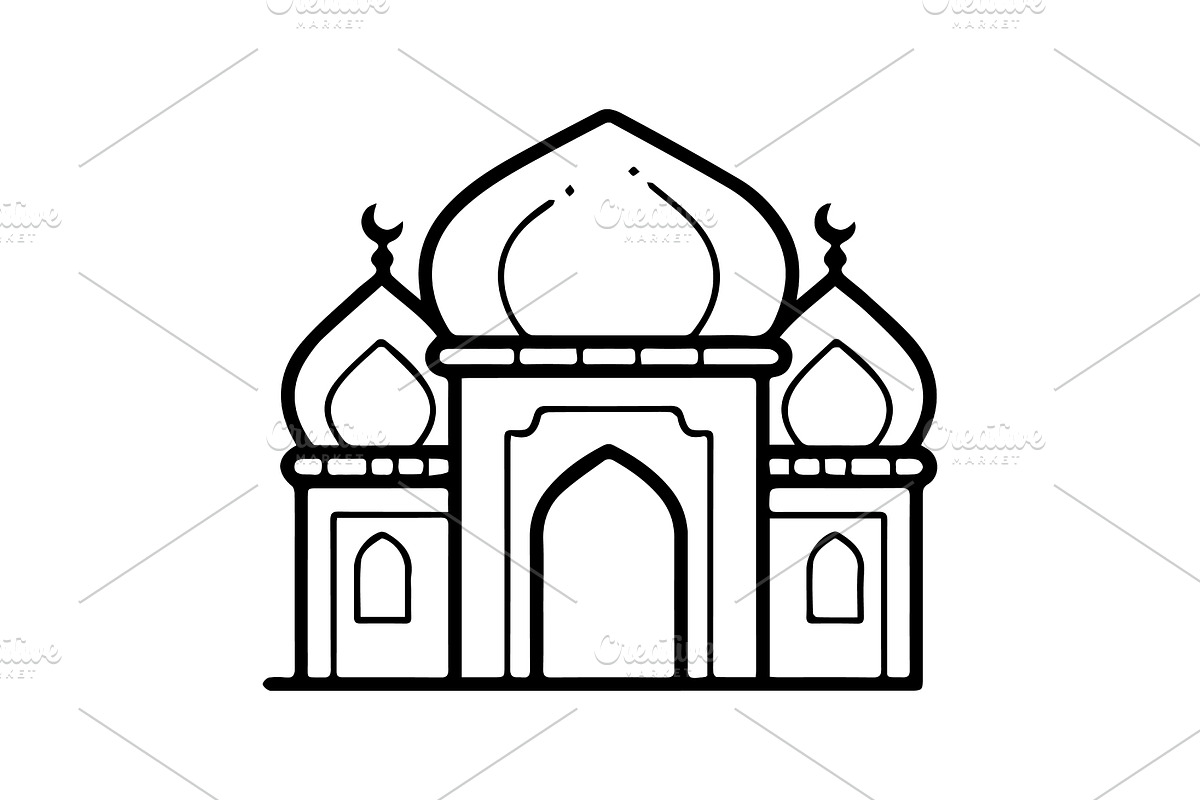 Islamic mosque architecture icon, an Outline Icon by Nurlan's shop (Photo 1 of 2)