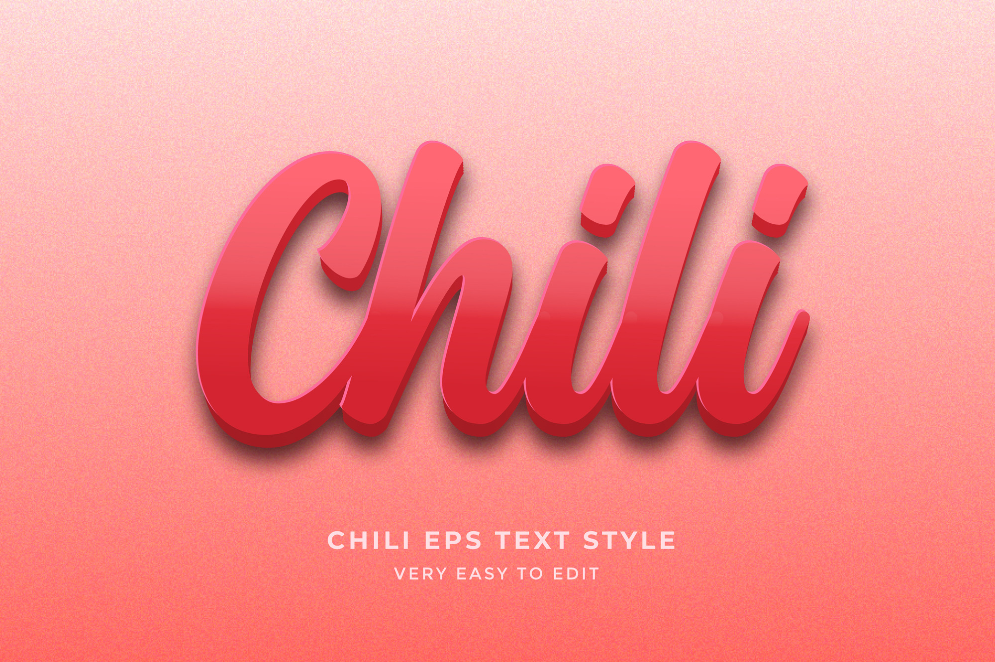 Chili 3d text style effect eps, a Layer Style Add-On by thedesignsource ...
