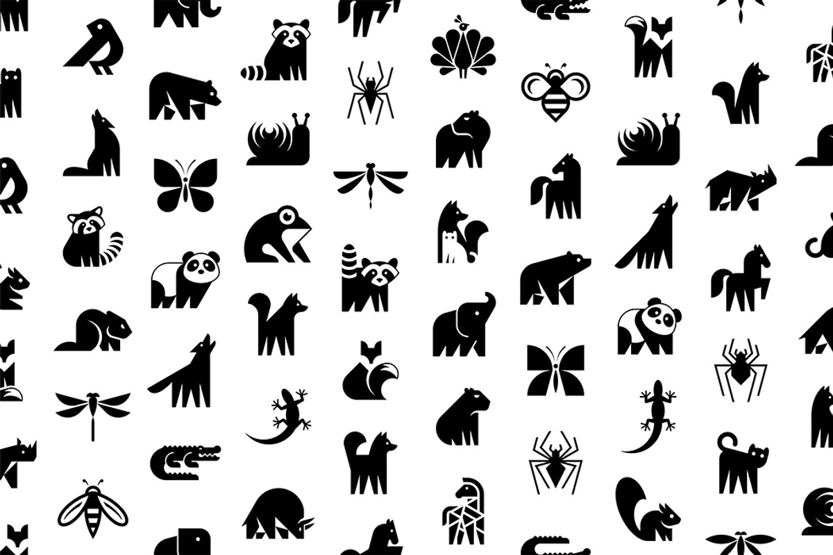 Animals logos collection + pattern, an Object Graphic by NataliiaVolyk (Photo 8 of 11)