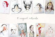 Watercolor Women' Portraits, a Decorative Illustration by Flo Sacred Art (Thumbnail 2 of 7)