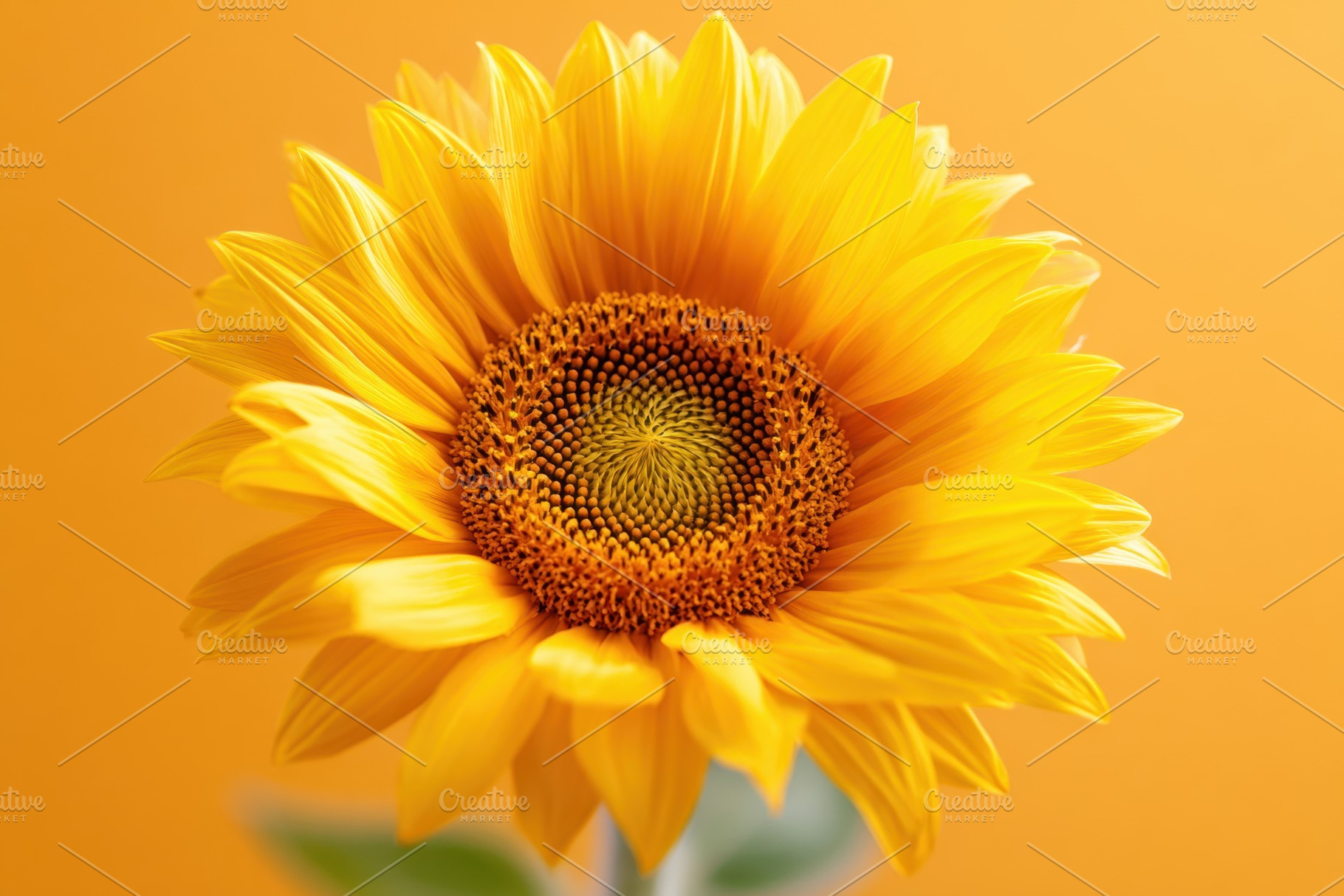 Beautiful sunflower on yellow background, a Nature Photo by AlyaAnd
