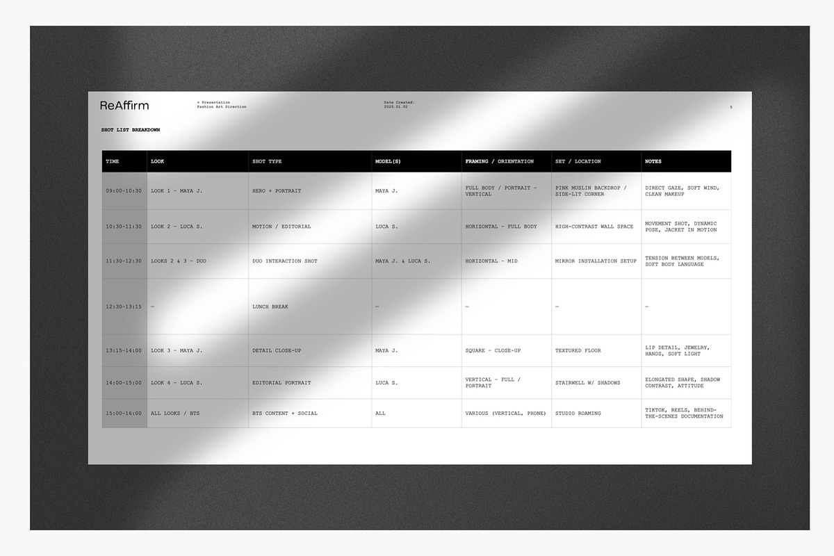 Fashion Art Direction ProductionDeck, a Presentation Template by ReAffirm (Photo 7 of 7)