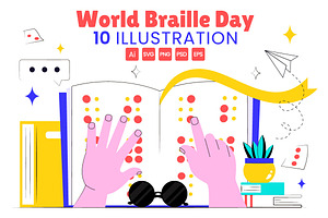 10 World Braille Day Illustration, a Person Illustration by denayunebgt