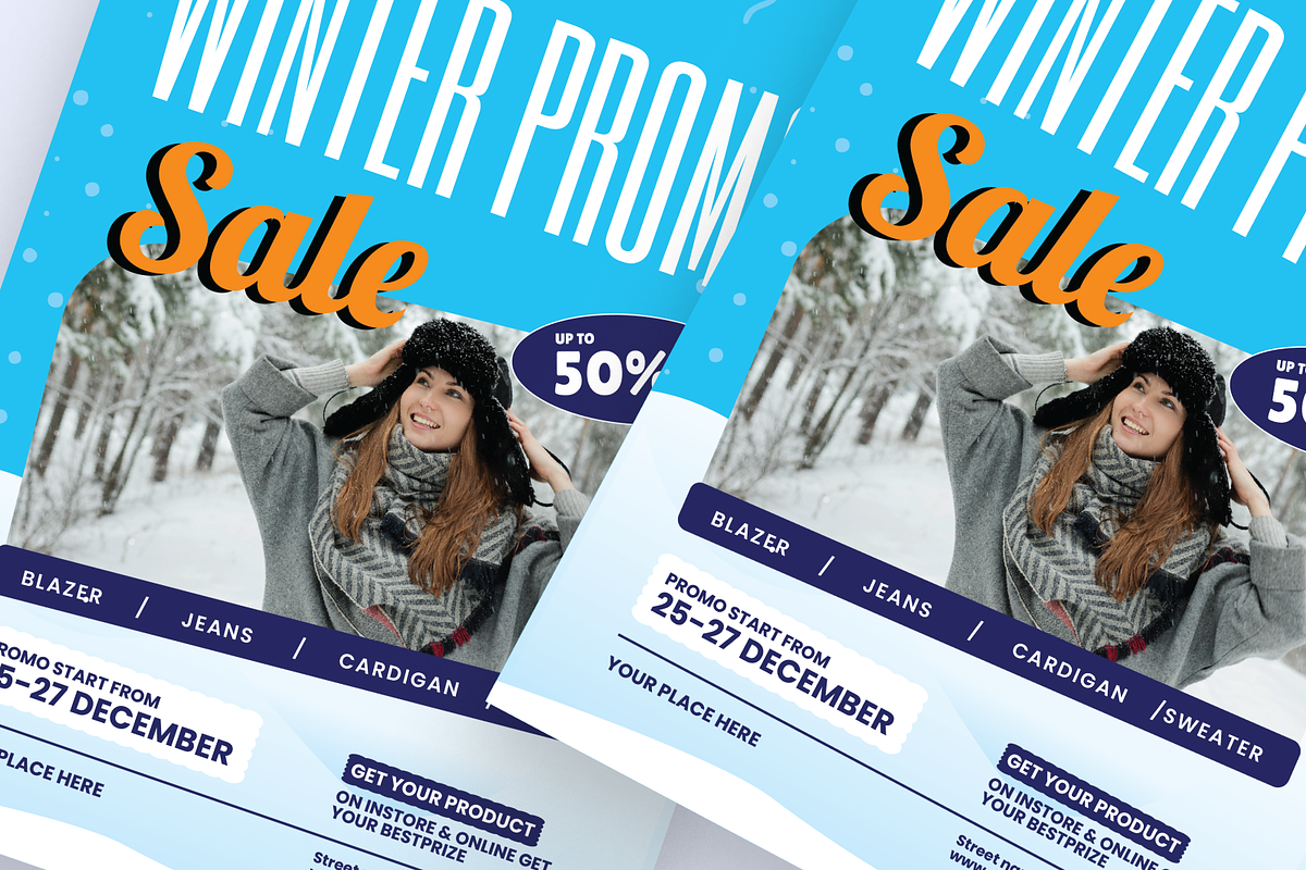 Blue Winter Sale Flyer, a Flyer Template by SquidPixey (Photo 2 of 6)