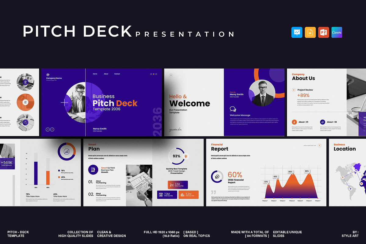 Pitch Deck Presentation Template, a Presentation Template by StyleArt (Photo 1 of 7)