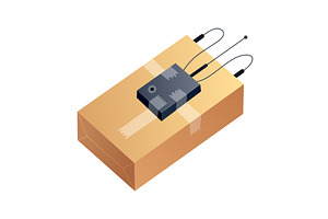 Explosive C4 bomb Vector icon, an Object Illustration by Things for designers