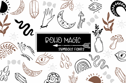 Boho magic | Symbols Fonts, a Symbol Font by Sirinart