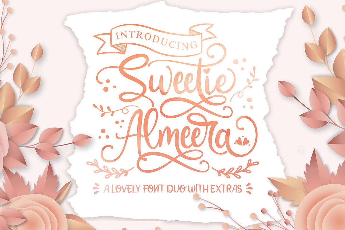 Sweetie Almeera Font Duo, a Script Font by Almeera Std (Photo 1 of 11)
