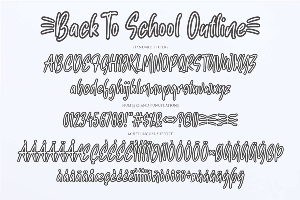 Back To School - Outline & Inline, a Handwritten Font by NJ Studio (Photo 8 of 10)