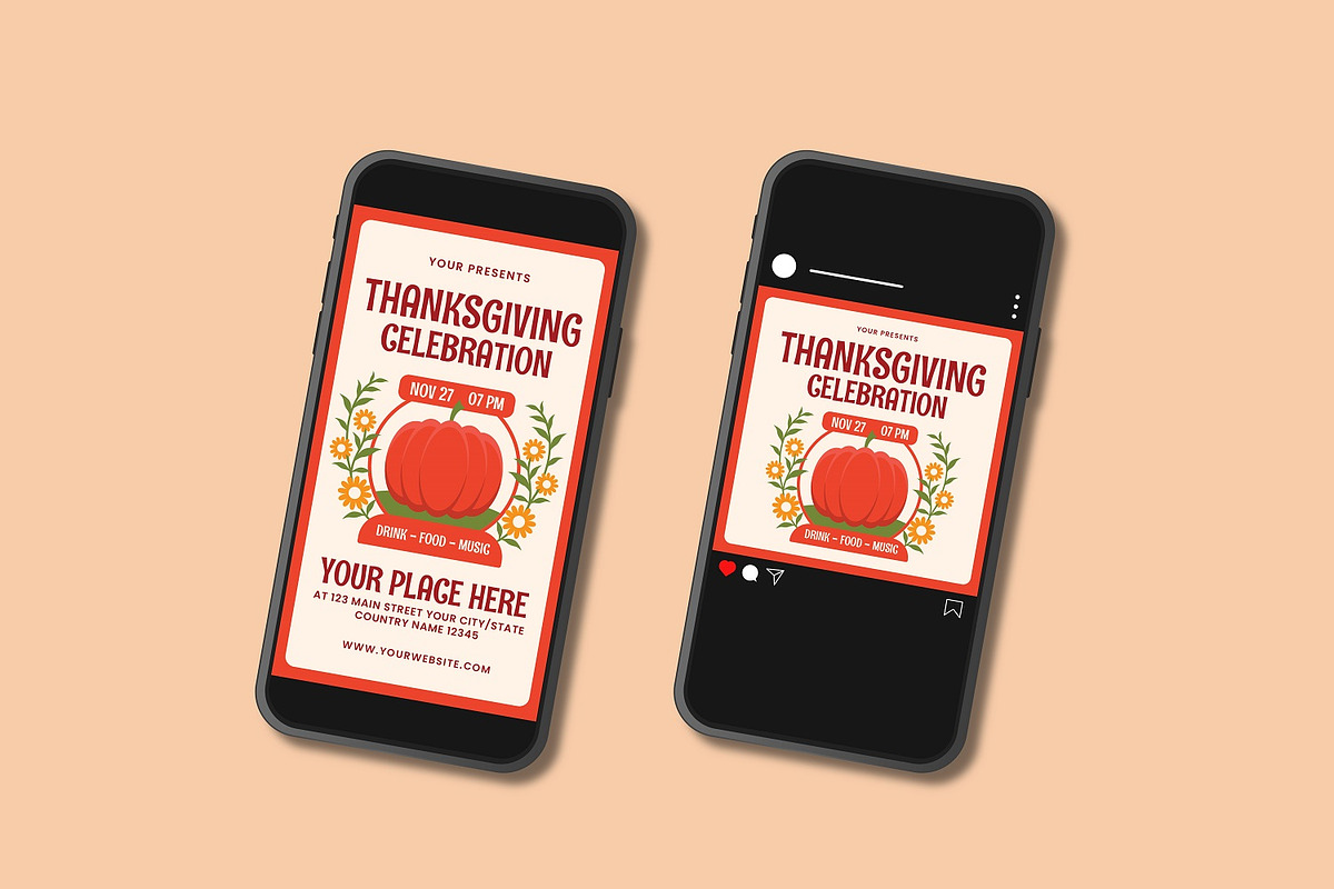 Thanksgiving Flyer Set, a Flyer Template by Patria Ari (P4tcreativa) (Photo 3 of 4)