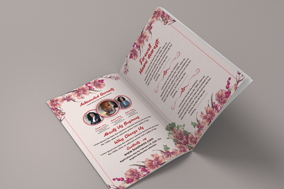 Funeral Program Template, a Brochure Template by AfzaalGraphics (Photo 2 of 5)