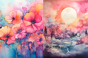 Watercolor Backgrounds 25 JPG 300dpi, a Background Graphic by MuzaArtStudio (Thumbnail 2 of 5)
