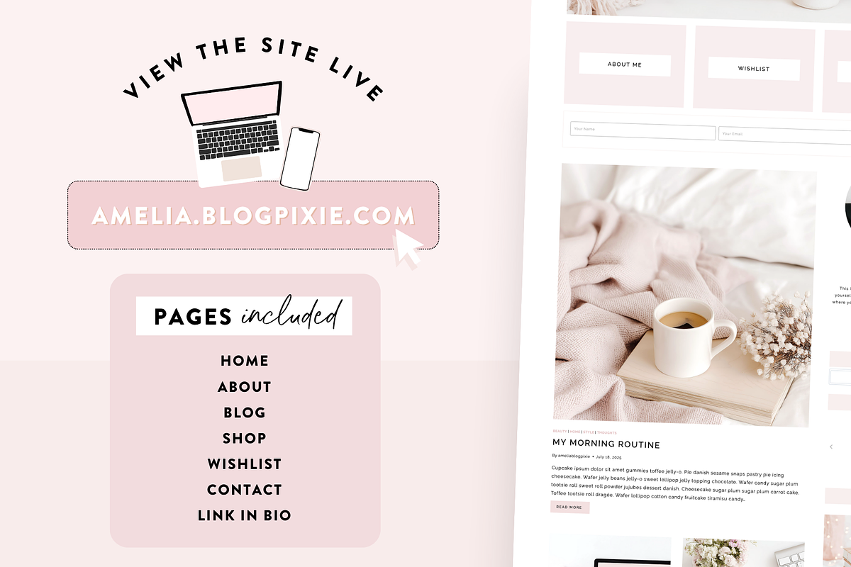 Pink Wordpress Blog Theme, a WordPress Template by Design Pixie (Photo 3 of 9)