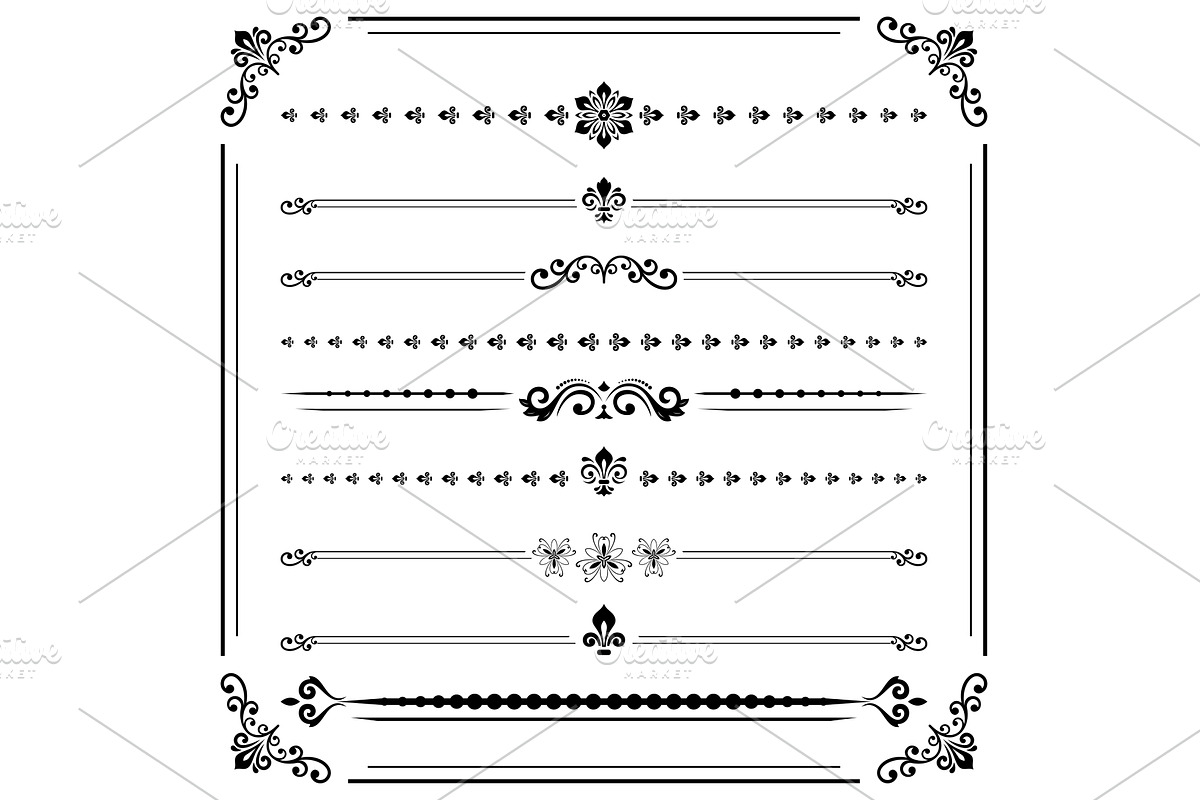 Set of Horizontal Patterns, a Decorative Illustration by FineArtStudio