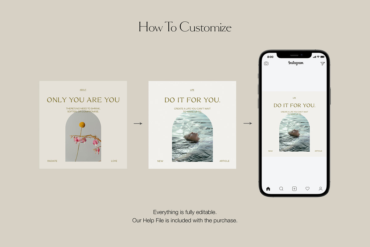 CANVA PS Instagram Templates Posts, a Social Media Template by Love Radiation Studio (Photo 11 of 16)