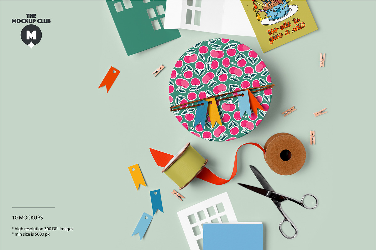ROUND BOX & PAPER MOCKUPS, a Packaging Mockup by MCKP*ME (Photo 1 of 7)