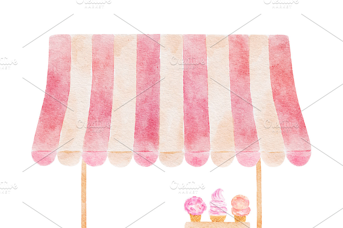 Ice cream watercolor collection, a Food Illustration by Nataliia Pyzhova (Photo 7 of 8)