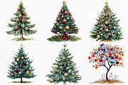Boho Christmas Trees Clipart, an Illustration by Canvas Craft (Thumbnail 2 of 8)