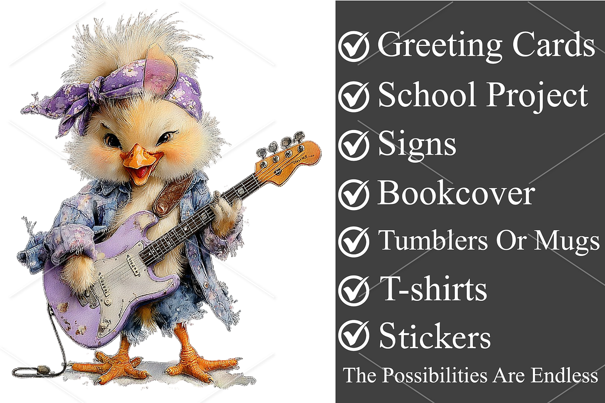 Watercolor Summer Funny Chick PNG, a Seasonal Illustration by Canvas Craft (Photo 3 of 7)