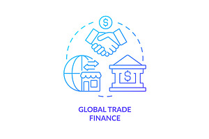 Global trade finance blue gradient, an Icon by IMG Visuals