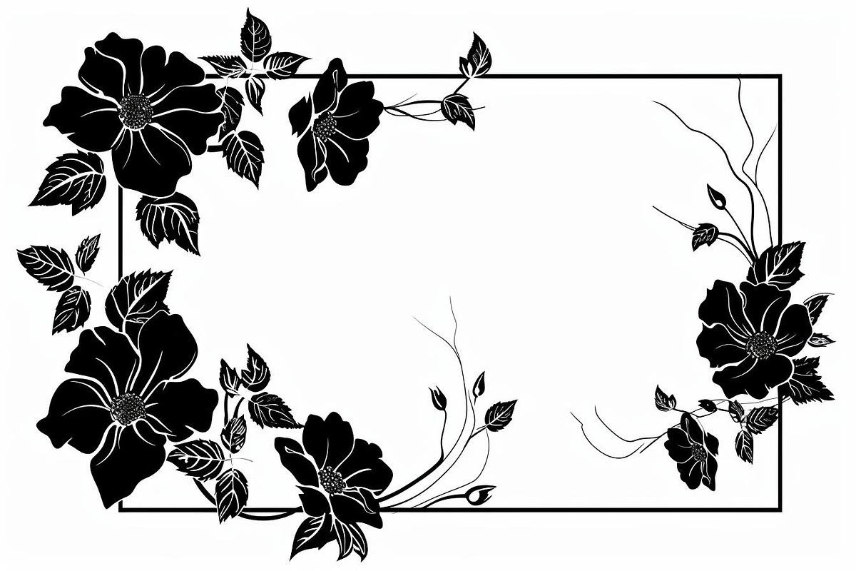 Black Flower Border Bundle, an Illustration by hafijul (Photo 7 of 9)