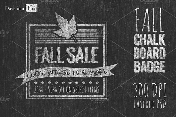 Chalk Board Badge Fall Themed