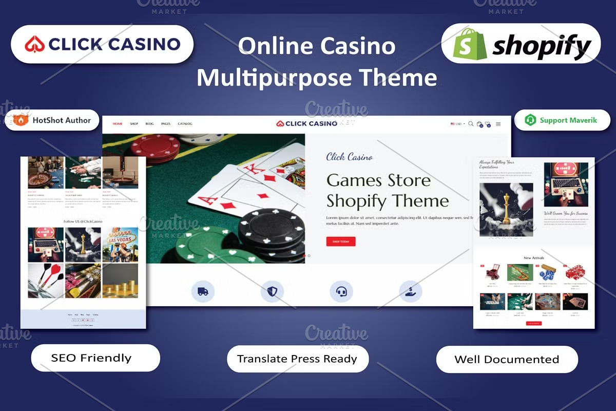 Online Casino Shopify Theme, a Shopify Template by HasnainDEV (Photo 1 of 3)