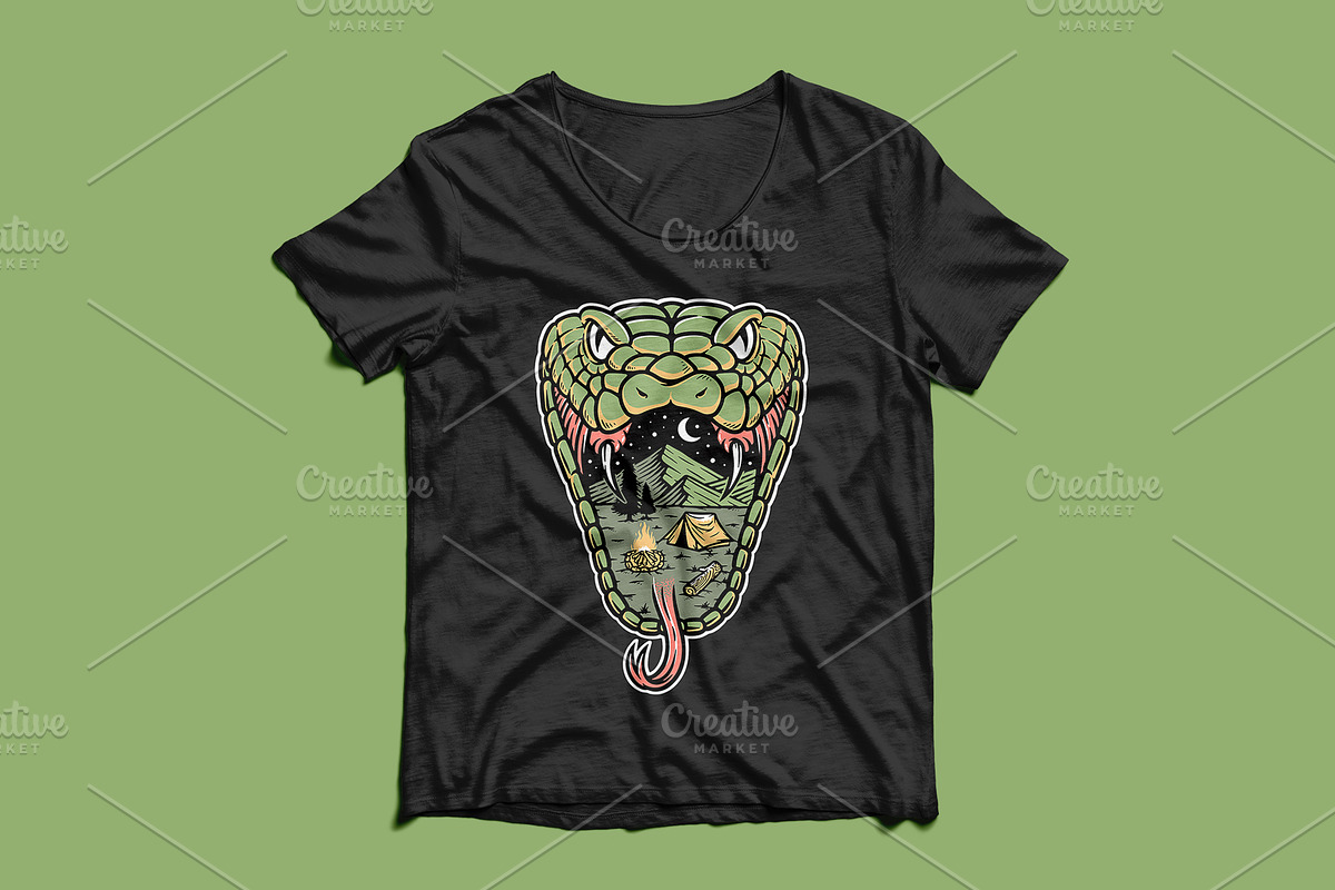 snake head with mountain view, an Animal Illustration by gunaonedesign (Photo 3 of 4)