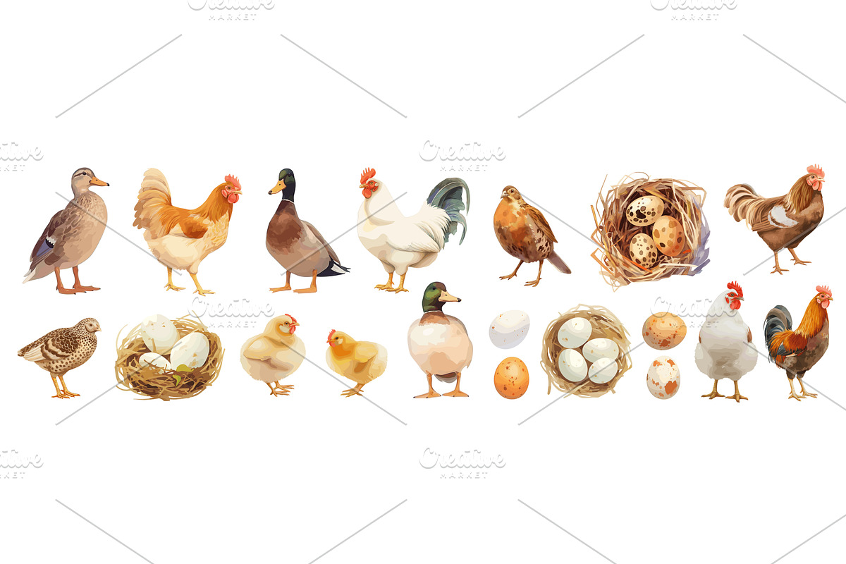 Bird feathered livestock cartoon, an Animal Illustration by Stock-Smart-Start