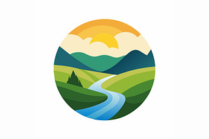 Landscape featuring rolling hills wi, a Graphic by Iftikhar Alam