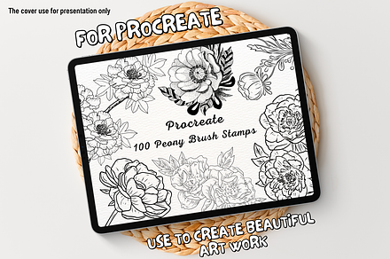 100 Peony Procreate Stamps