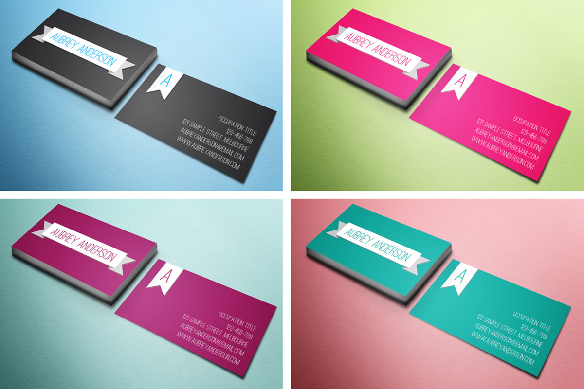 Aubrey Business Card Template, a Business Card Template by Pip Sweet (Photo 3 of 3)